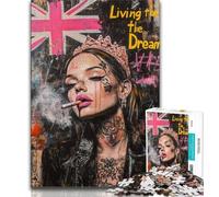 Jigsaw Puzzles for Adults Teenagers Jigsaws Puzzle British Women,for Educational Game Challenge Toy Birthday Present,Gifts,Wall Art (38x26cm)