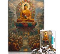 Jigsaw Puzzles for Adults Teenagers Jigsaws Puzzle Buddha Statues,Family Entertainment Toys with Matching Poster And Trivia Sheet (38x26cm)