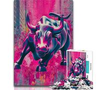 Jigsaw Puzzles for Adults Teenagers Jigsaws Puzzle Bull Oil Painting,Educational Stress Relief Toy for Is Ideal As A Gift for The Whole Family (75x50cm)