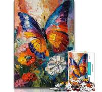 Jigsaw Puzzles for Adults Teenagers Jigsaws Puzzle Butterfly Oil Painting,Educational Stress Relief Toy for Is Ideal As A Gift for The Whole Family 50x75cm