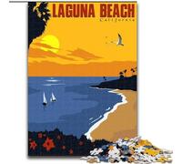 Jigsaw Puzzles for Adults Teenagers Jigsaws Puzzle California Lagunaa Beach, Stress Reliever Difficult Challenge Secret Santa Gifts for Age 14 Years Up 50x75cm