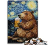 Jigsaw Puzzles for Adults Teenagers Jigsaws Puzzle Capibara Drinking in The Night Sky for Educational Game Challenge Toy Unique Home Decor And Gifts 26x38cm