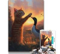 Jigsaw Puzzles for Adults Teenagers Jigsaws Puzzle Cat And Duck,Educational Games Home Decoration Birthday Present,Gifts,Wall Art 38x26cm