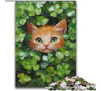 Jigsaw Puzzles for Adults Teenagers Jigsaws Puzzle Cat in Green Leaves for And from 14 Years And over Play Toys Because It Is Ideal As A Gift for The Whole Family 70x100cm