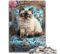 Jigsaw Puzzles for Adults Teenagers Jigsaws Puzzle Cat Sitting on The Sofa for 14+ Unique Challenge Game Family Games Christmas Birthday Gifts 50x75cm