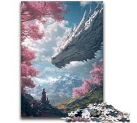 Jigsaw Puzzles for Adults Teenagers Jigsaws Puzzle Cherry Blossoms Dragon for Educational Game Challenge Toy Unique Home Decor And Gifts 26x38cm