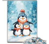Jigsaw Puzzles for Adults Teenagers Jigsaws Puzzle Christmas Penguin Educational Games Home Decoration Birthday Present, Gifts, Wall Art (size 26x38cm)