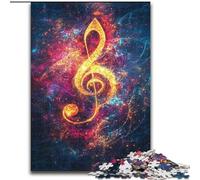 Jigsaw Puzzles for Adults Teenagers Jigsaws Puzzle Colorful Music Symbols,Educational Stress Relief Toy for Is Ideal As A Gift for The Whole Family 38x26cm