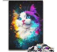 Jigsaw Puzzles for Adults Teenagers Jigsaws Puzzle Colorful Ragdoll Cat for And from 14 Years And over Play Toys Because It Is Ideal As A Gift for The Whole Family 70x100cm