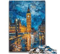Jigsaw Puzzles for Adults Teenagers Jigsaws Puzzle Colourful Big Ben Stress Reliever Difficult Challenge with Matching Poster And Trivia Sheet 26x38cm