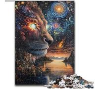 Jigsaw Puzzles for Adults Teenagers Jigsaws Puzzle Cosmic Lion, Quiz Game Enhance Love between Couples for And Age 14 (Size 50x75cm)