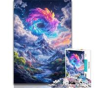 Jigsaw Puzzles for Adults Teenagers Jigsaws Puzzle Cosmic Snow Mountain,for Educational Game Challenge Toy Birthday Present,Gifts,Wall Art (75x50cm)