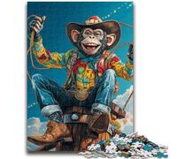 Jigsaw Puzzles for Adults Teenagers Jigsaws Puzzle Cowboy Monkey for And from 14 Years And over Play Toys Because It Is Ideal As A Gift for The Whole Family 38x26cm