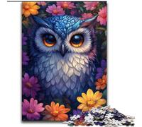 Jigsaw Puzzles for Adults Teenagers Jigsaws Puzzle Cute Owl Flowers, for 14+ Challenging Game As A Gift for The Whole Family And Friends 26x38cm