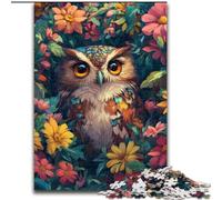 Jigsaw Puzzles for Adults Teenagers Jigsaws Puzzle Cute Owl Flowers, for 14+ Challenging Game As A Gift for The Whole Family And Friends 26x38cm