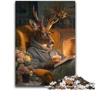 Jigsaw Puzzles for Adults Teenagers Jigsaws Puzzle Deer Reading Stress Reliever Difficult Challenge Deal As Gifts for The Whole Family 26x38cm