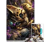 Jigsaw Puzzles for Adults Teenagers Jigsaws Puzzle Devil Kitten,Decompressing Intellectual Educational Toy Birthday Gift 38x26cm