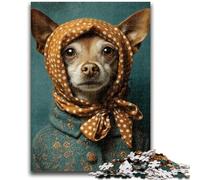 Jigsaw Puzzles for Adults Teenagers Jigsaws Puzzle Dog Wearing A Turban Challenging Game Toys Deal As Gifts for The Whole Family for Ages 14+ 26x38cm