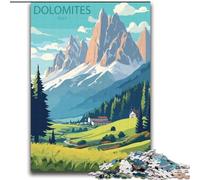 Jigsaw Puzzles for Adults Teenagers Jigsaws Puzzle Dolomites Italy, Stress Reliever Difficult Challenge Secret Santa Gifts for Age 14 Years Up 70x100cm