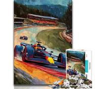 Jigsaw Puzzles for Adults Teenagers Jigsaws Puzzle F1 Racing,Charcoal Art Staycation Kill Time for Home Decoration 38x26cm