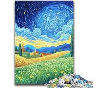 Jigsaw Puzzles for Adults Teenagers Jigsaws Puzzle Fields Under The Night Sky for And from 14 Years And over Play Toys Because It Is Ideal As A Gift for The Whole Family 50x75cm