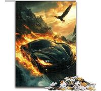 Jigsaw Puzzles for Adults Teenagers Jigsaws Puzzle Flame Sports Car, for And from 14 Years And over Educational Learning Toys Family Games Birthday Present (Size 26x38cm)