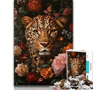 Jigsaw Puzzles for Adults Teenagers Jigsaws Puzzle Flower Leopard,Challenging To Complete But Fun And Humorous Birthday Present,Gifts,Wall Art 38x26cm