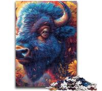 Jigsaw Puzzles for Adults Teenagers Jigsaws Puzzle Flowers And Bison Quiz Game for Is Ideal As A Gift for The Whole Family 26x38cm