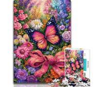 Jigsaw Puzzles for Adults Teenagers Jigsaws Puzzle Flowers Butterfly,Educational Family Game Suitable for Desktop Decoration 38x26cm