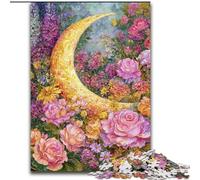 Jigsaw Puzzles for Adults Teenagers Jigsaws Puzzle Flowers Moon, for And 14 Years And over for Educational Game Challenge Toy Gift for Birthdays (Size 26x38cm)