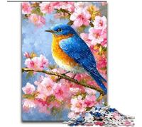 Jigsaw Puzzles for Adults Teenagers Jigsaws Puzzle Flowers Sparrow, Decompressing Intellectual Educational Toy Birthday Present, Gifts, Wall Art (Size 26x38cm)
