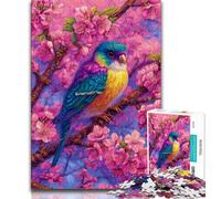 Jigsaw Puzzles for Adults Teenagers Jigsaws Puzzle Flowers Sparrow,Educational Games Home Decoration Birthday Present,Gifts,Wall Art (75x50cm)