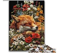 Jigsaw Puzzles for Adults Teenagers Jigsaws Puzzle Fox Sleeping in The Flowers Brain Intelligence Challenge Addictive Toys Funny Gift for Ages 14+ 70x100cm