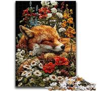 Jigsaw Puzzles for Adults Teenagers Jigsaws Puzzle Fox Sleeping in The Flowers for Educational Game Challenge Toy Unique Home Decor And Gifts 50x75cm