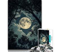 Jigsaw Puzzles for Adults Teenagers Jigsaws Puzzle Full Moon,Family Entertainment Toys with Matching Poster And Trivia Sheet (75x50cm)