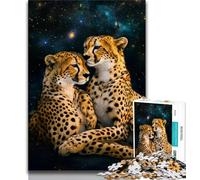 Jigsaw Puzzles for Adults Teenagers Jigsaws Puzzle Galaxy Cheetah,Decompressing Intellectual Educational Toy Birthday Gift 38x26cm