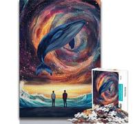 Jigsaw Puzzles for Adults Teenagers Jigsaws Puzzle Galaxy Whale,Challenging Game for Is Ideal As A Gift for The Whole Family (75x50cm)
