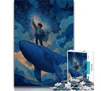 Jigsaw Puzzles for Adults Teenagers Jigsaws Puzzle Galaxy Whale,Educational Family Game Wall Decoration Unique Birthday And Xmas Gifts (38x26cm)