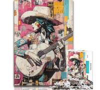 Jigsaw Puzzles for Adults Teenagers Jigsaws Puzzle Girl Playing Guitar,Help The Brain Exercise Addictive Toys to Cultivate Patience Artists Collection,Fine Art 50x75cm