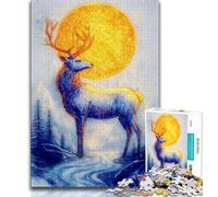 Jigsaw Puzzles for Adults Teenagers Jigsaws Puzzle Golden Animal Deer,Educational Family Game Wall Decoration Unique Birthday And Xmas Gifts (75x50cm)