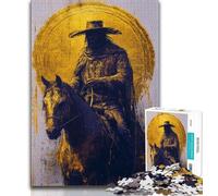 Jigsaw Puzzles for Adults Teenagers Jigsaws Puzzle Golden Cowboy,Challenging Game for Is Ideal As A Gift for The Whole Family (75x50cm)
