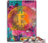 Jigsaw Puzzles for Adults Teenagers Jigsaws Puzzle Graffiti Bitcoin Challenging Game Toys Deal As Gifts for The Whole Family for Ages 14+ 26x38cm