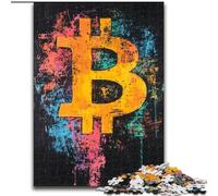Jigsaw Puzzles for Adults Teenagers Jigsaws Puzzle Graffiti Bitcoin, Decompressing Intellectual Educational Toy Birthday Present, Gifts, Wall Art (Size 26x38cm)
