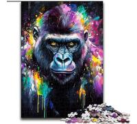Jigsaw Puzzles for Adults Teenagers Jigsaws Puzzle Graffiti Chimpanzee, for 14+ Challenging Game As A Gift for The Whole Family And Friends 26x38cm