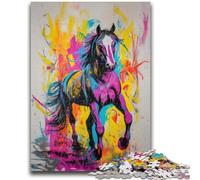 Jigsaw Puzzles for Adults Teenagers Jigsaws Puzzle Graffiti Horse Stress Reliever Difficult Challenge Deal As Gifts for The Whole Family 26x38cm