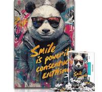 Jigsaw Puzzles for Adults Teenagers Jigsaws Puzzle Graffiti Panda,for Educational Game Challenge Toy Birthday Present,Gifts,Wall Art (38x26cm)