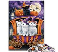 Jigsaw Puzzles for Adults Teenagers Jigsaws Puzzle Halloween Cat Learning Educational Toys Family Games Enhance Love between Couples 26x38cm