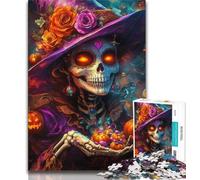 Jigsaw Puzzles for Adults Teenagers Jigsaws Puzzle Halloween Skeleton,Decompressing Intellectual Educational Toy Birthday Gift 38x26cm