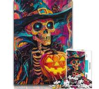 Jigsaw Puzzles for Adults Teenagers Jigsaws Puzzle Halloween Skeleton,Toys Educational Games Stress Relieving Enhance Love between Couples (38x26cm)