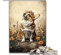 Jigsaw Puzzles for Adults Teenagers Jigsaws Puzzle Happy Corgi, Family Fun Games Is Ideal As A Gift for The Whole Family (Size 26x38cm)